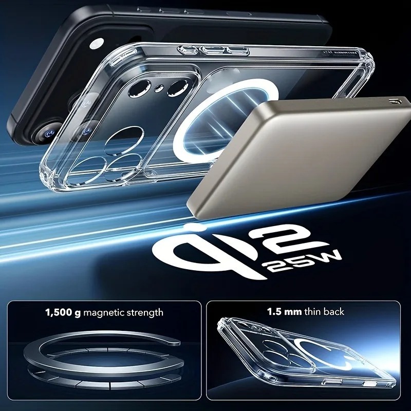 Magnetic Transparent Hard PC Lens Protector Fashion Back Cover for iPhone 17 16 15 Pro Max 17 Pro - Image 3
