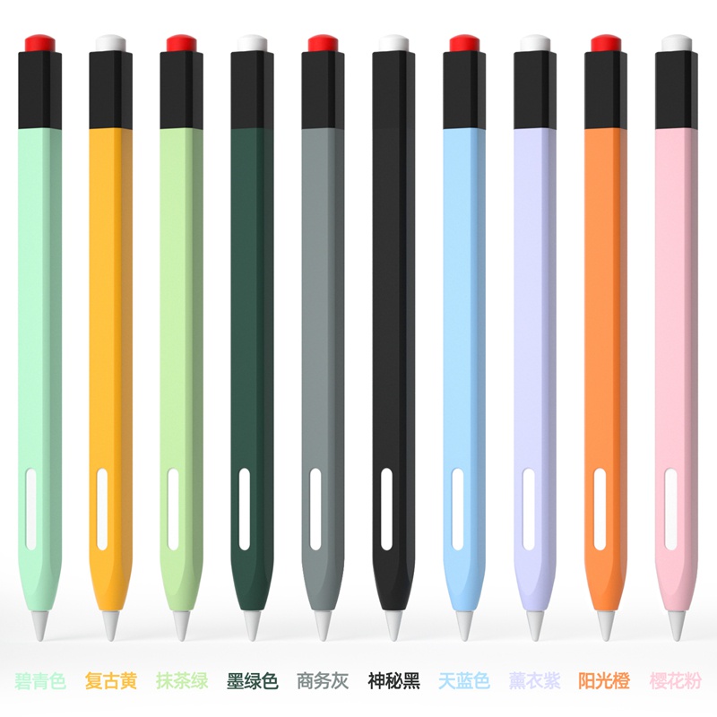 Retro Pencil style Pen Case for Apple Pencil Pro Candy Color soft Silicon Apple Pencil 2nd Anti-scratch Protective Cover