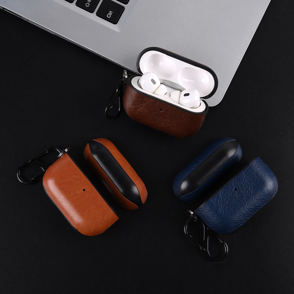 For Airpods Pro3 PU Leather Business Earphone Case Retro Airpod 4 ANC Pro2 Pro 3 Hard PC Protective Casing - Image 3
