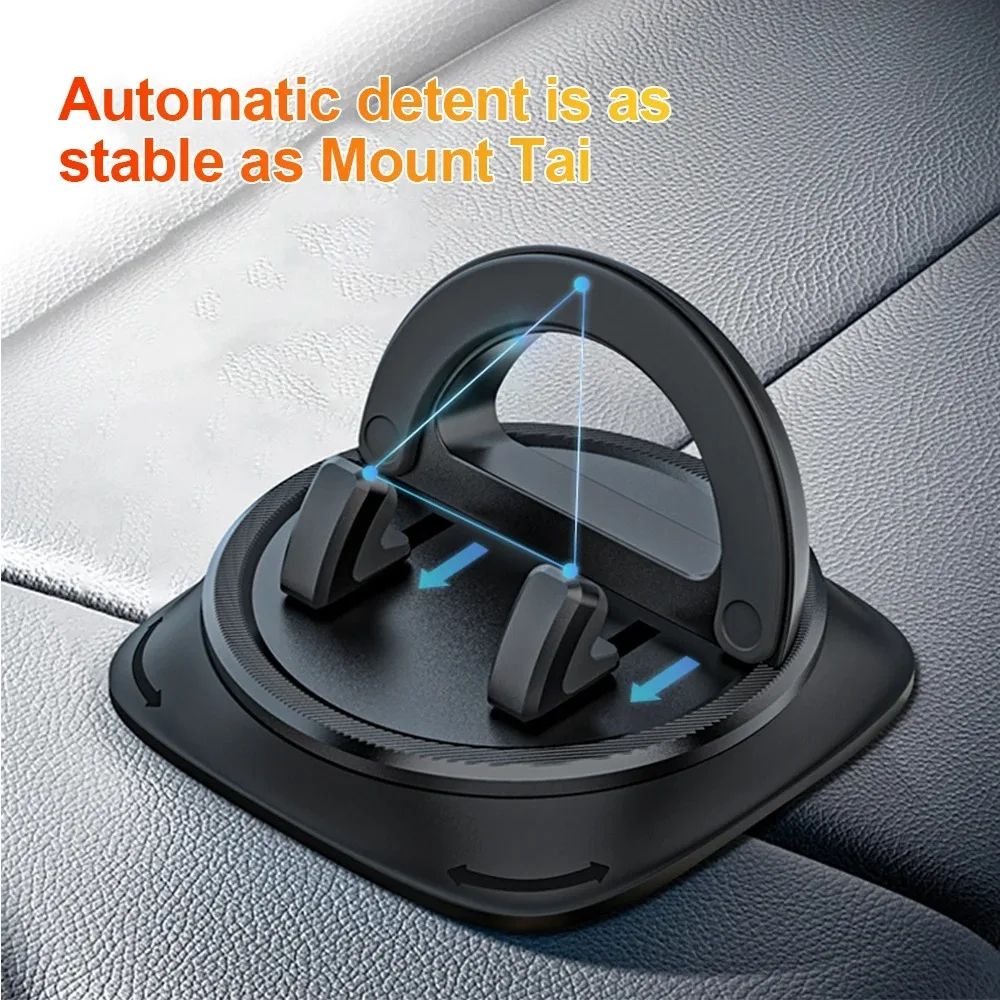 Universal Car Dashboard Phone Holder 360° Rotatable ABS Triple Anti-Skid Anti-Slip Silicone - Image 7