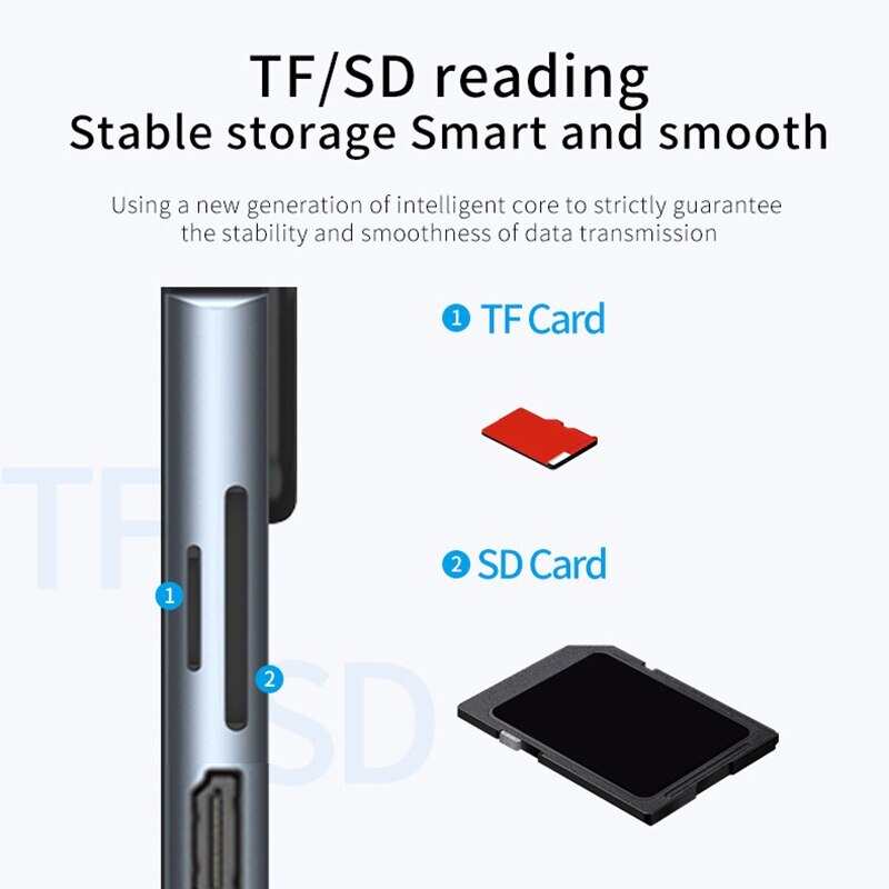 USB 3.1 Type Ctype c to hdmi cable for tv Hub 4K HDMI with RJ45 SD/TF Card Reader PD Fast Charge for Laptop Computer - Image 3