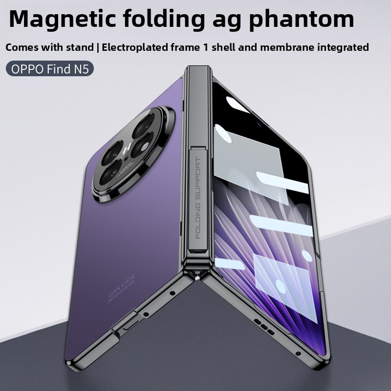 Magnetic Simple Trendy Design Casing N5 Finewoven PU Classic for OPPO Find N5 Screen Guard Phone Case - Image 3