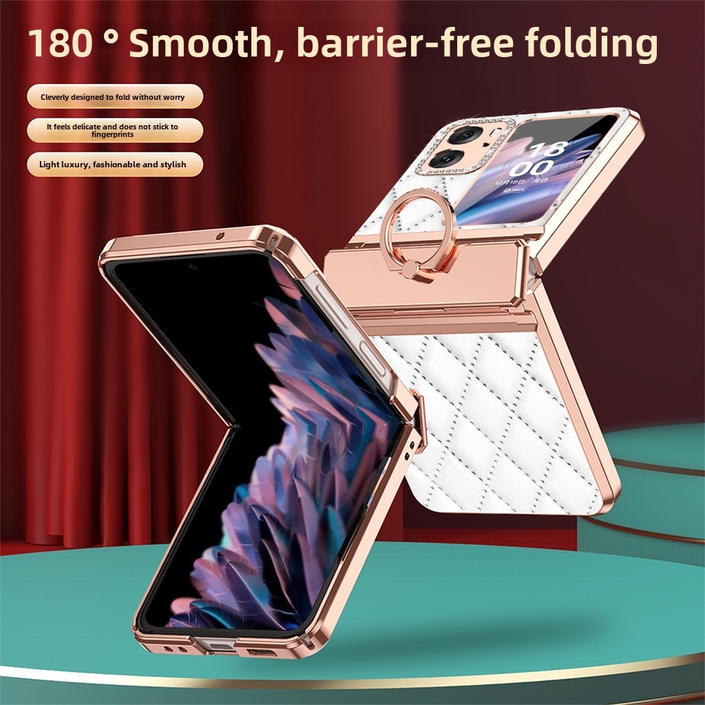 Luxury Bumper Simple Electroplated Casing for OPPO Find N3 Flip N2 Flip Durable N3Flip N2Flip With Ring Holder Phone Case - Image 3