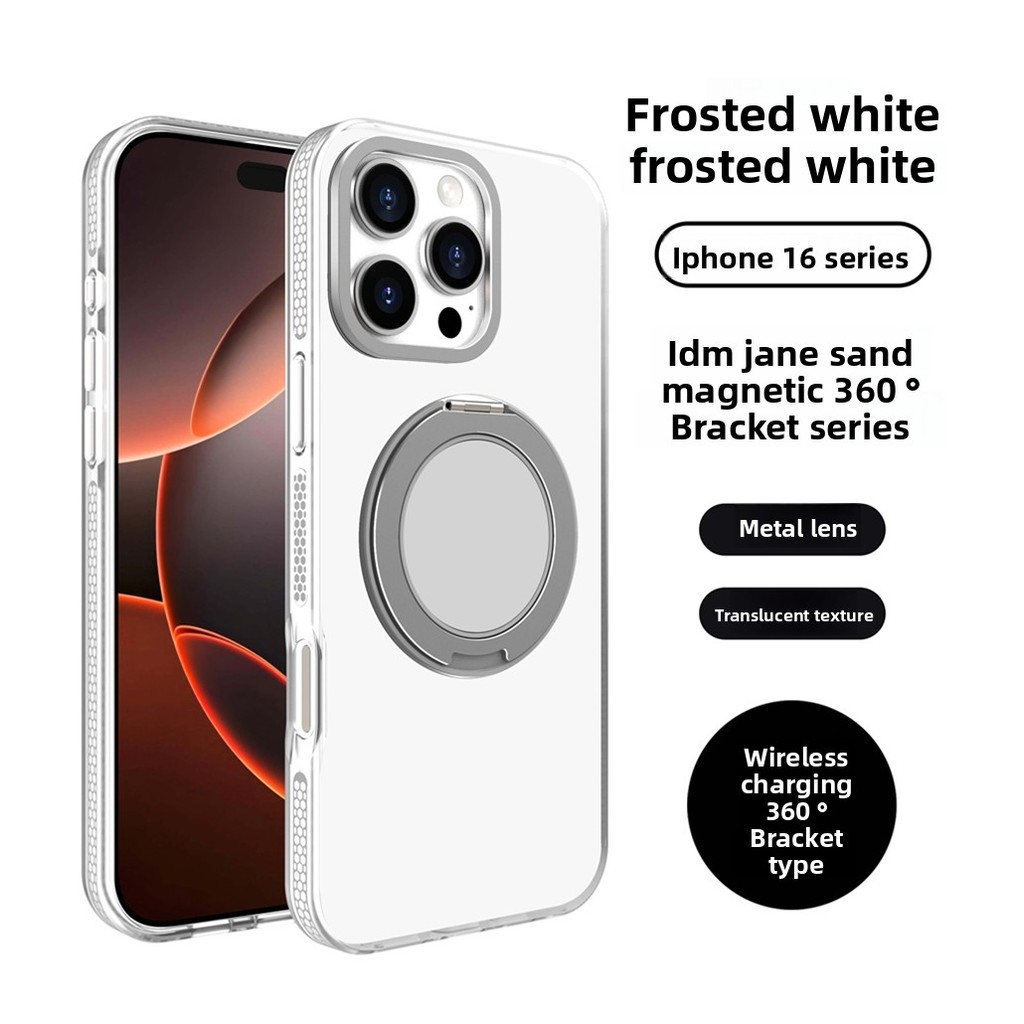 Camera Protection Wireless Charging for IPhone 16 15 14 13 Pro Max Plus Case Trendy Design Hard PC 16Promax 15Promax Rotatable Bracket Phone Casing