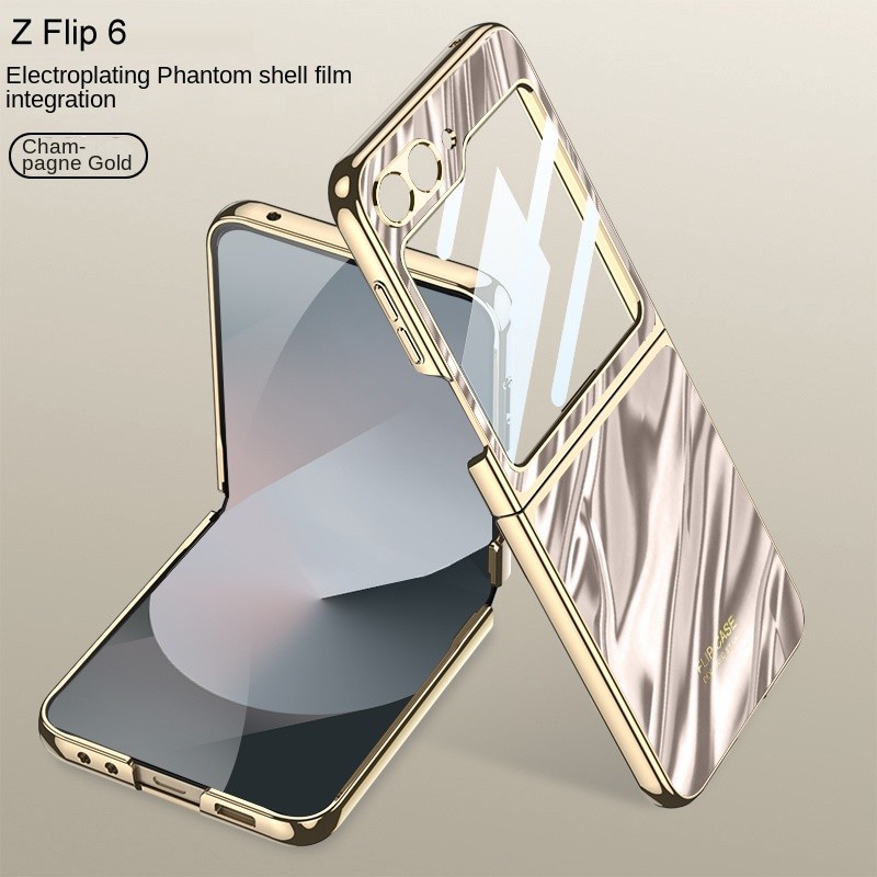 Luxury Electroplated Casing for Samsung Galaxy Z Flip 7FE 6 Elegant Classic Z Flip6 Flip Z 6 Screen Guard Phone Case