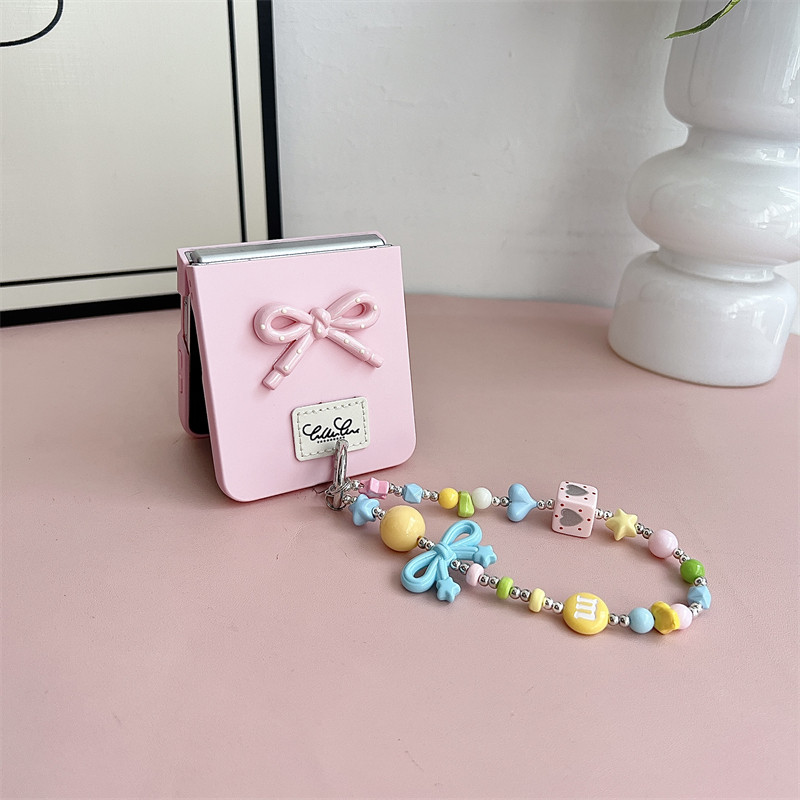 Aesthetic Luxury for Samsung Galaxy Z Flip 7 Case Elegant Hard PC Candy Color Z Flip7 Flip Z7 With Chain Phone Casing - Image 3