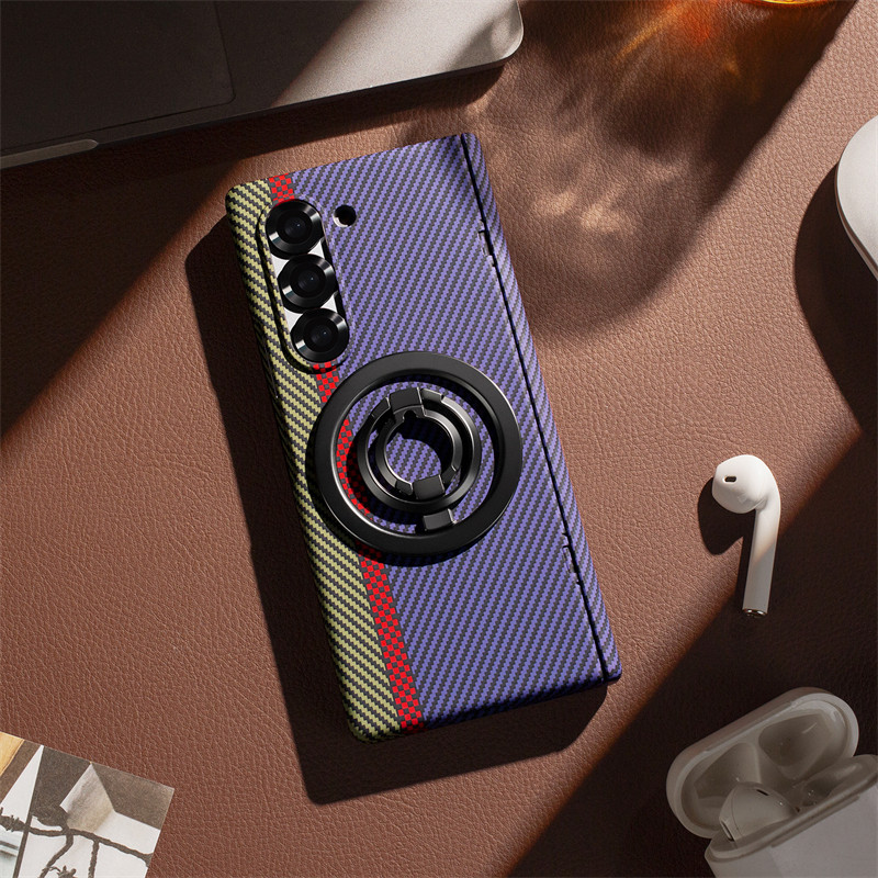 Luxury Simple for Samsung Galaxy Z Fold6 Z Fold5 Fold4 Fold3 Case Business Rugged Z Fold 6 5 4 3 with Ring Holder Phone Casing - Image 3