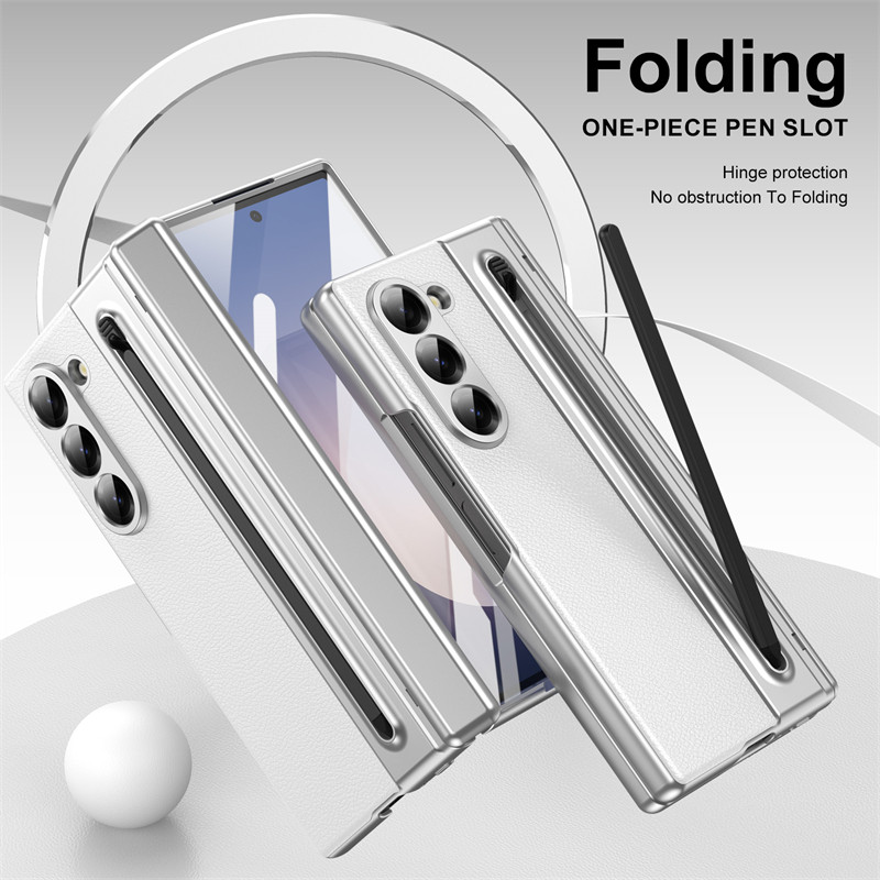Anti-DROP Casing for Samsung Galaxy Z Fold7 Fold6 Z Fold5 Fold4 With Pen Business Leather Z Fold 7 6 5 4 360 Full Protection Phone Case - Image 3