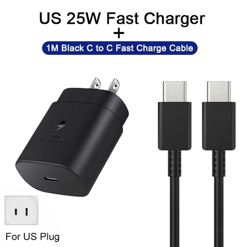 25W PD Super Fast Charger for Samsung Galaxy S24 FE A16 A26 A34 M36 M14 USB C Adapter with 1M Type C to C Data Cable Set - Image 2