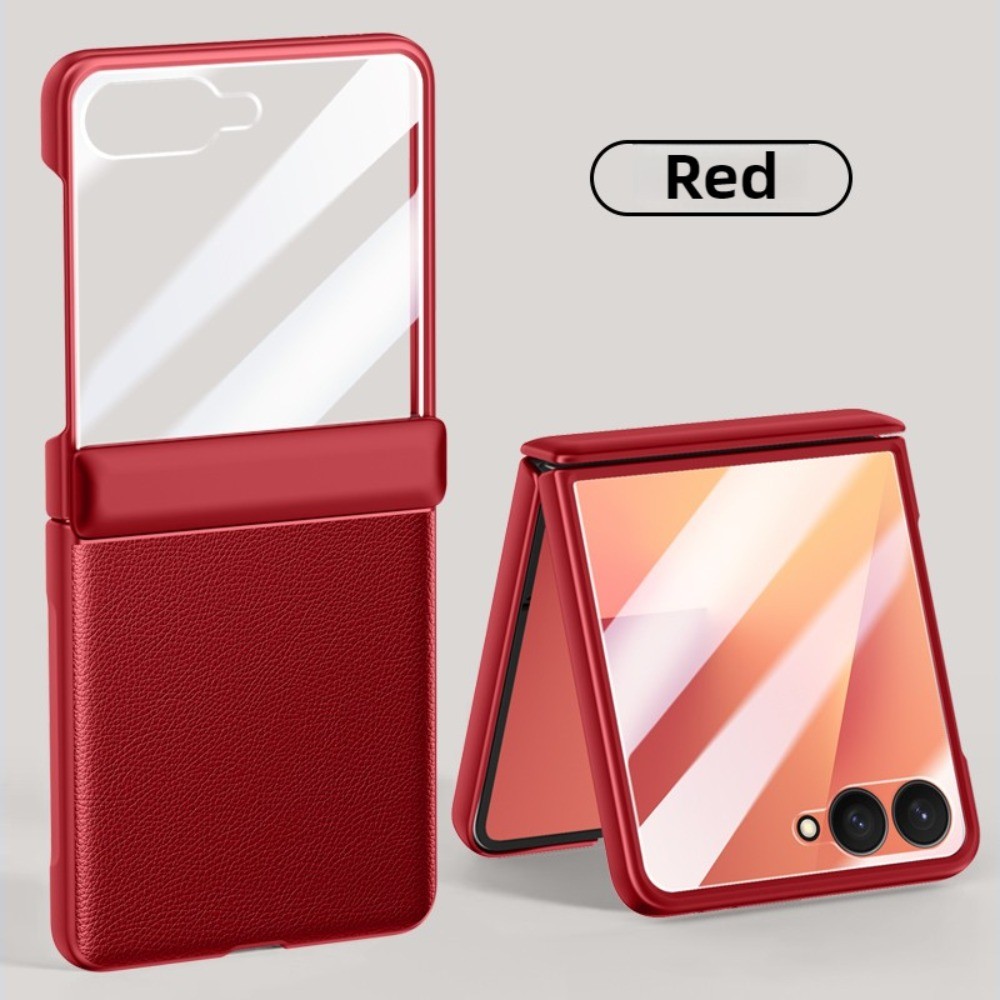 PU Leather Hinge Phone Case with Built-in Screen Protector For Samsung for Galaxy Z Flip 7 Flip7 5G 2025 Shockproof Protective Cover - Image 3