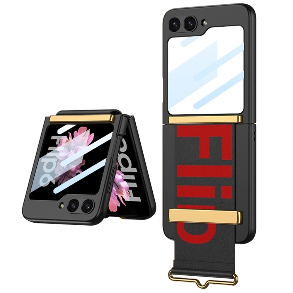 Shockproof Green Casing for Samsung Galaxy Z Flip 6 7FE Fashion Design Z Flip6 Flip Z 6 Screen Guard Wristband Phone Case