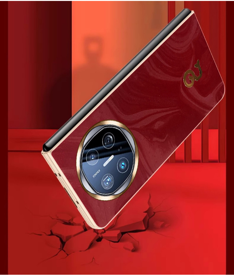 Bumper Electroplated Frame Casing for HUAWEI Mate X6 X5 X3 Fashion Design Red Ultra Thin Glossy Pu Leather X5 Premium Phone Case - Image 3
