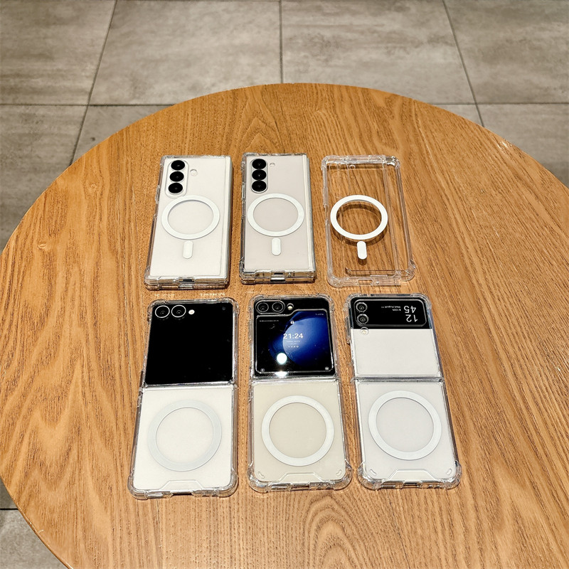 Fashion Wireless Charging Magnetic Ins Shockproof Case Z Fold 7 6 5 4 Soft TPU Trendy Design for Samsung Galaxy Z Fold7 Fold6 Fold5 Back Phone Casing