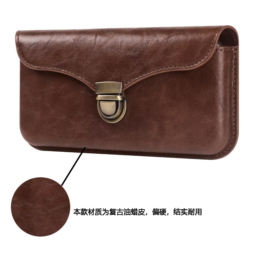 Fashion Men Waist Bag Universal Leather Case for Mens Waist Pack Belt Clip Bag for Mobile Phone Pouch Holster Casual Belt Clip Bag - Image 2