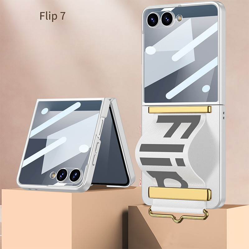 Portable Simple Trendy Design Case Zflip3 Flip4 Flip5 Flip6 Flip7 FE Classic for Samsung Galaxy Z Flip 7 6 5 4 3 Screen Guard Phone Casing