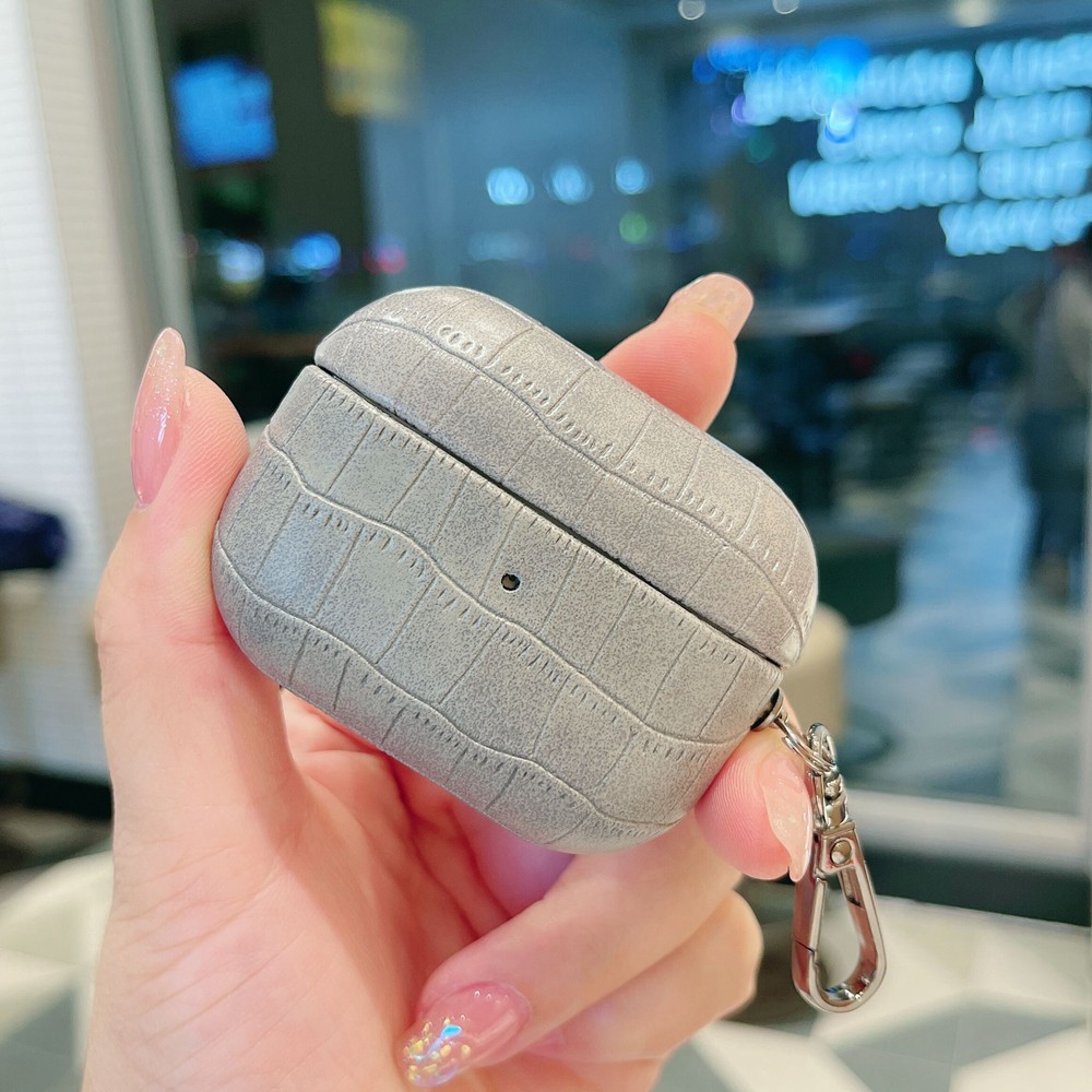 Classic Crocodile Texture PU Leather Case for AirPods Pro 3 Pro2 Protective Sleeve for AirPods 4 ANC 3 Earphone Cover with Buckle - Image 2